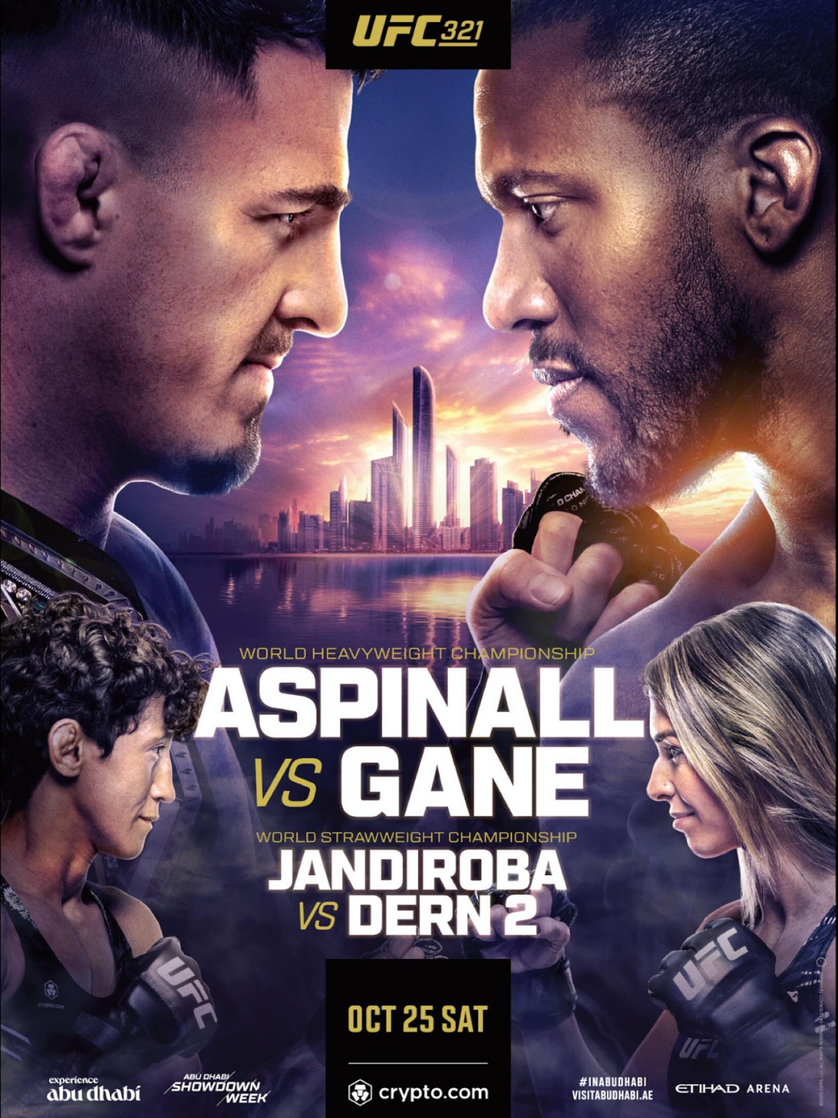 UFC 321: Aspinall vs. Gane in Abu Dhabi — full card, US times, how to watch, 2 titles on the line & what to watch for