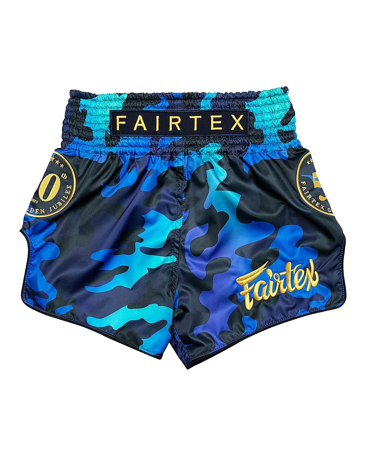 Pantalones cortos de Muay Thai Fairtex - Brillo del Jubileo de Oro