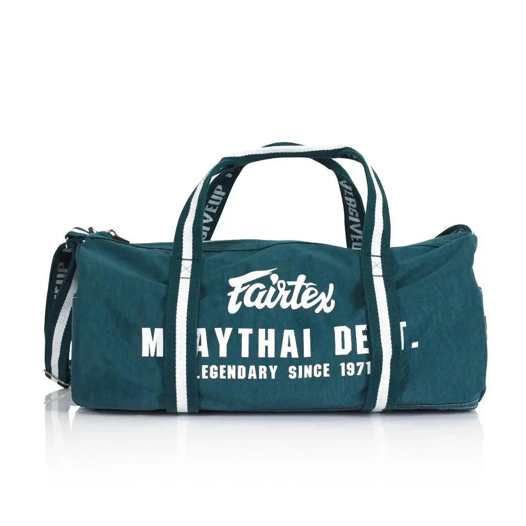 Fairtex BAG9 レトロスタイル バレルバッグ グリーン ジムバッグ Fairtex BAG9 レトロスタイル バレルバッグ グリーン ジムバッグ