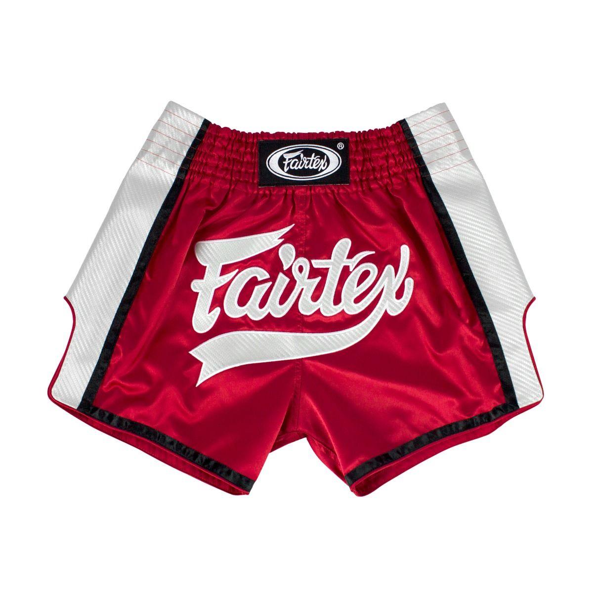 Shorts Muay Thai Fairtex - Vermelho/Branco - Thai Shark