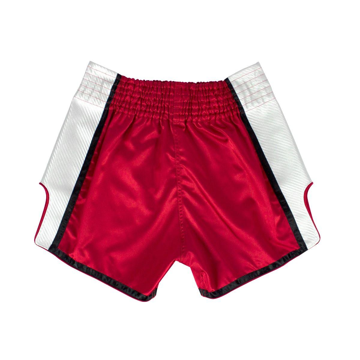 Shorts Muay Thai Fairtex - Vermelho/Branco - Thai Shark