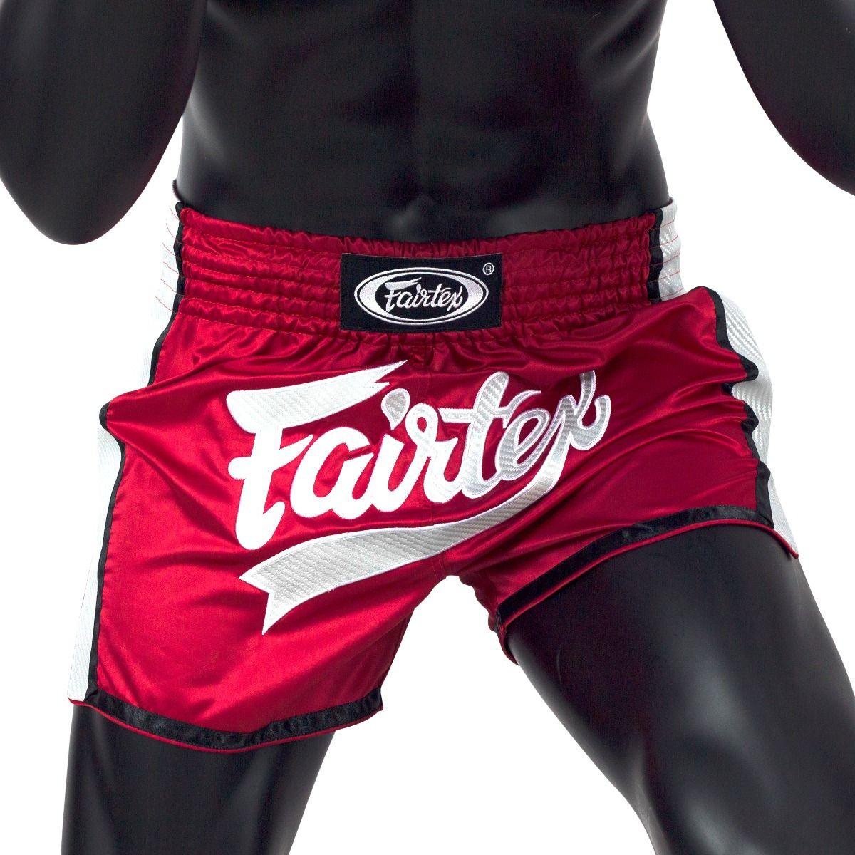 Shorts Muay Thai Fairtex - Vermelho/Branco - Thai Shark