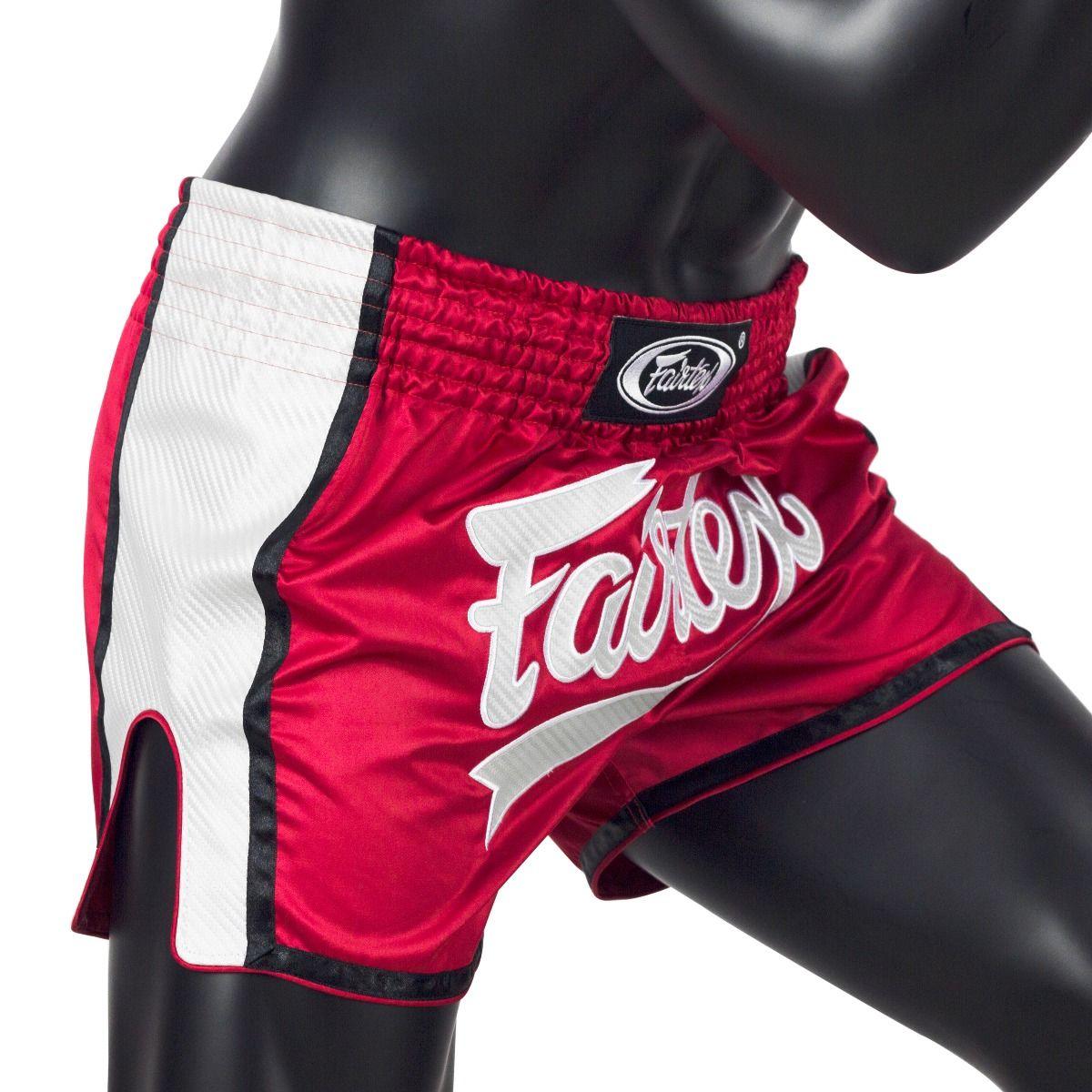 Shorts Muay Thai Fairtex - Vermelho/Branco - Thai Shark