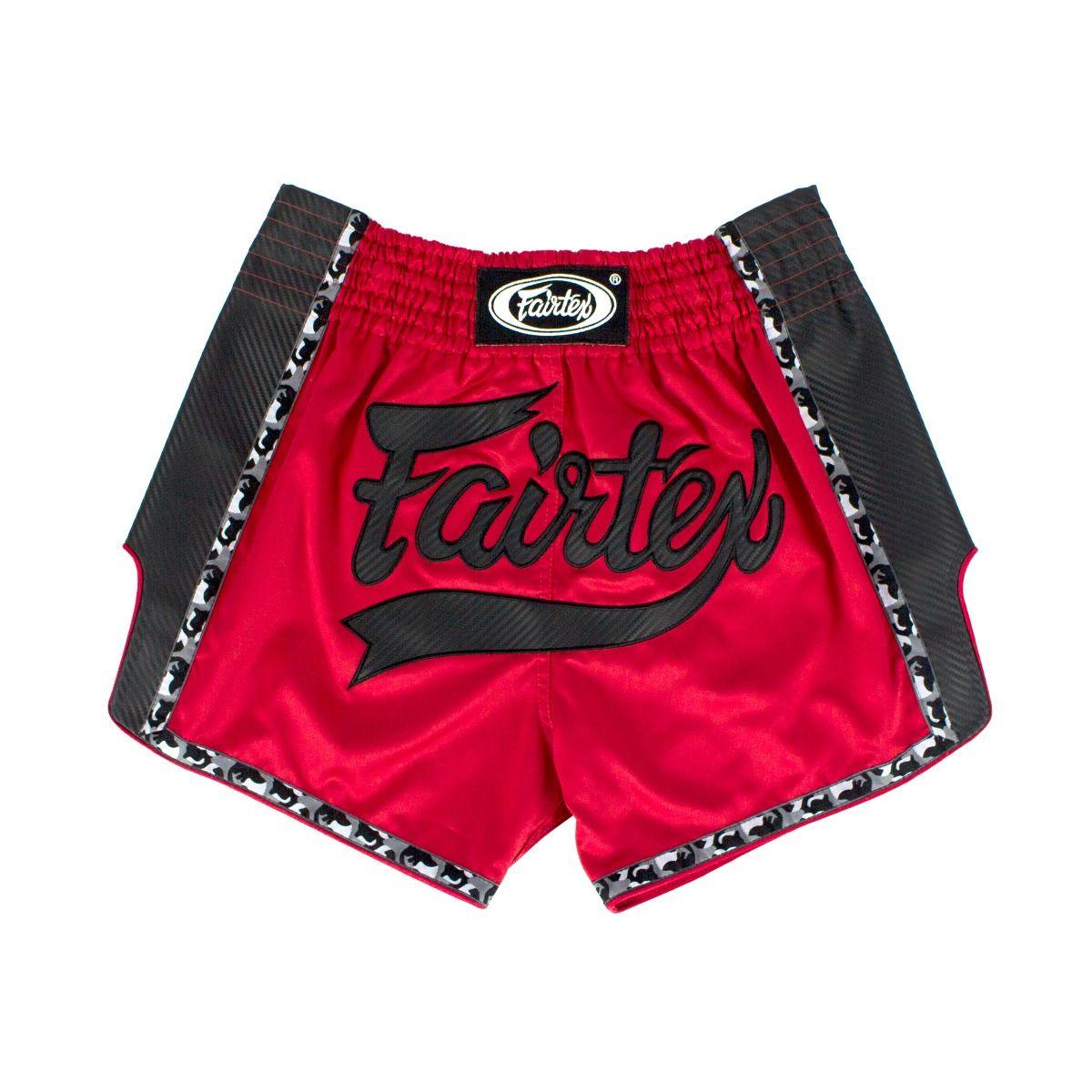 Shorts Muay Thai Fairtex - Vermelho/Preto - Thai Shark